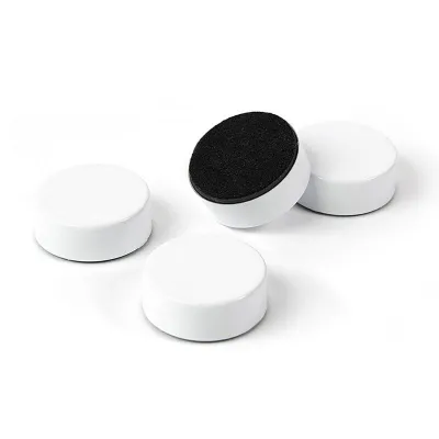 WHITE metal magnets, 4-pack
